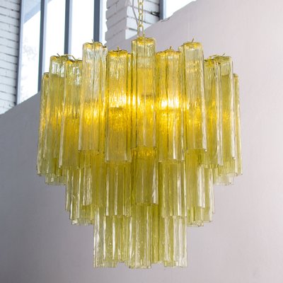 Murano Green Glass Tronchi Chandelier, 1980s-MPO-1761774