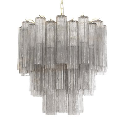 Murano Grey Glass Tronchi Chandelier, 1980s-MPO-1761777