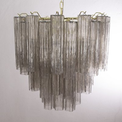 Murano Grey Glass Tronchi Chandelier, 1980s-MPO-1761777