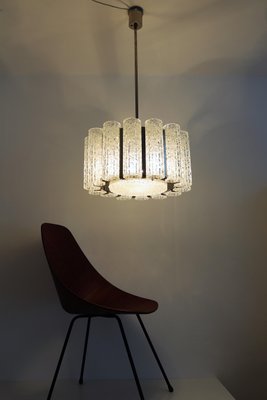 Murano Ice Glass Chandelier with Chrome Frame from Barovier E Toso, 1960s-VNE-966063