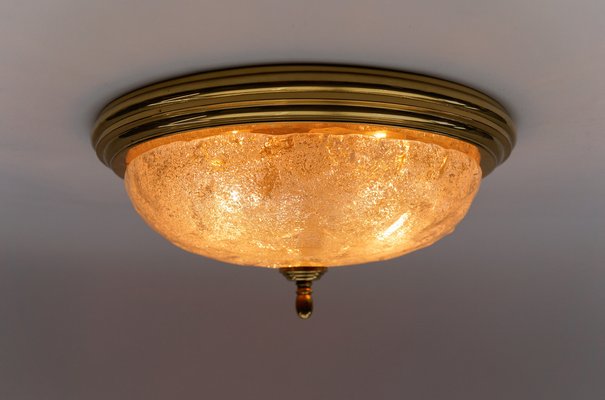 Murano Ice Glass Flush Mount, Germany, 1960s-KQB-1733813