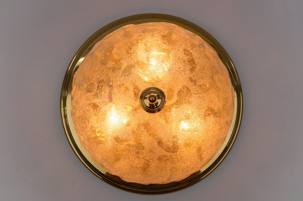 Murano Ice Glass Flush Mount, Germany, 1960s-KQB-1733813