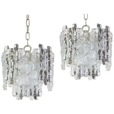 Murano Ice Glass Pendants from Kalmar, Austria, 1960s, Set of 2-UGR-1085437