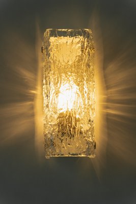 Murano Ice Glass Vanity Sconces from Kaiser Idell / Kaiser Leuchten, Germany, 1970s, Set of 2-UGR-1759944