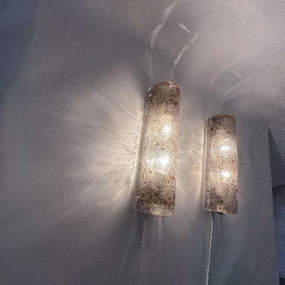 Murano Ice Glass Wall Lamps from Kaiser Leuchten, 1970s, Set of 2-BGP-1719572