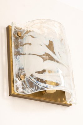 Murano Ice Glass Wall Sconce from Hillebrand, Germany, 1970s-UGR-1085279