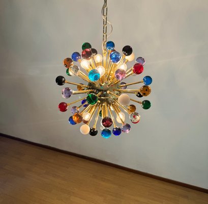 Murano Multicolored Glass Sputnik Chandelier with 51 Glasses, 1990s-FHZ-2021106