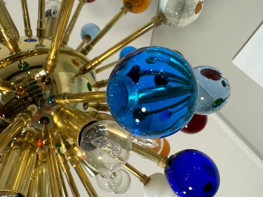 Murano Multicolored Glass Sputnik Chandelier with 51 Glasses, 1990s-FHZ-2021106