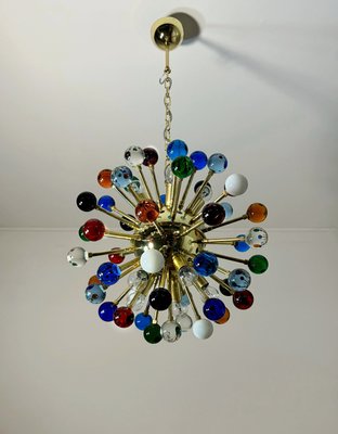 Murano Multicolored Glass Sputnik Chandelier with 51 Glasses, 1990s-FHZ-2021106