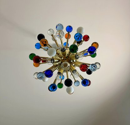 Murano Multicolored Glass Sputnik Chandelier with 51 Glasses, 1990s-FHZ-2021106