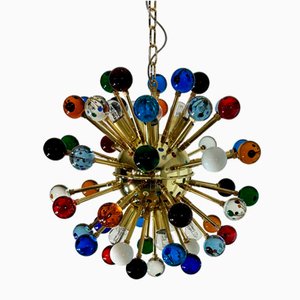 Murano Multicolored Glass Sputnik Chandelier with 51 Glasses, 1990s-FHZ-2021106