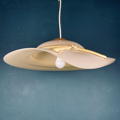 Murano Pendant Lamp in Shape of Wide Brim Hat, Italy, 1970s-WQC-1196173