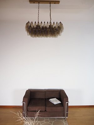 Murano Poliedri Chandelier by Carlo Scarpa with 84 Smoked Glasses, 1990s-FHZ-1824328