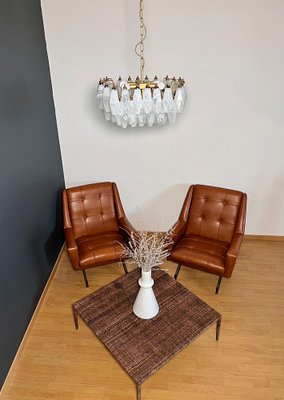 Murano Poliedri Chandelier with White Alabaster Glasses by Carlo Scarpa-FHZ-2041214