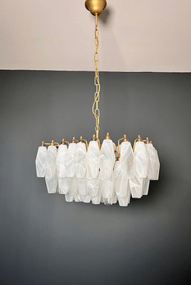 Murano Poliedri Chandelier with White Alabaster Glasses by Carlo Scarpa-FHZ-2041214