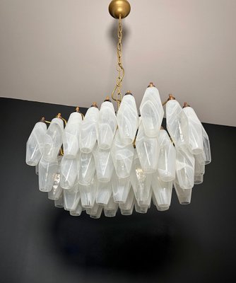 Murano Poliedri Chandelier with White Alabaster Glasses by Carlo Scarpa-FHZ-2041214