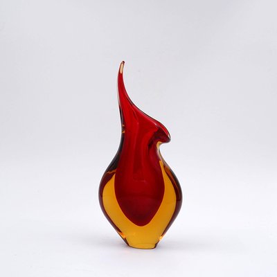 Murano Red Yellow Sommerso Art Glass Vase by Flavio Poli-NYF-2019135