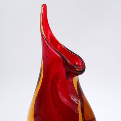 Murano Red Yellow Sommerso Art Glass Vase by Flavio Poli-NYF-2019135