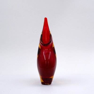 Murano Red Yellow Sommerso Art Glass Vase by Flavio Poli-NYF-2019135