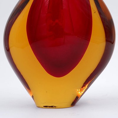 Murano Red Yellow Sommerso Art Glass Vase by Flavio Poli-NYF-2019135