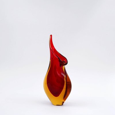 Murano Red Yellow Sommerso Art Glass Vase by Flavio Poli-NYF-2019135