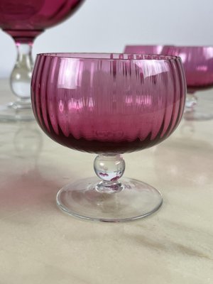 Murano Sangria Glass Set, Italy, 1940s, Set of 9-YST-1731578