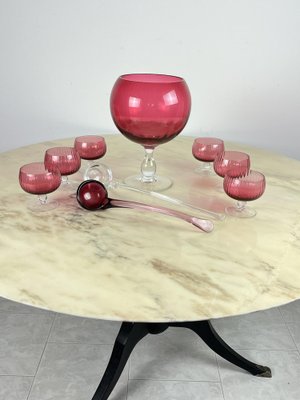 Murano Sangria Glass Set, Italy, 1940s, Set of 9-YST-1731578