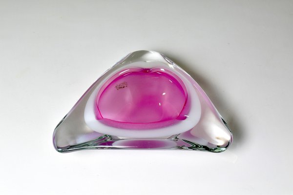 Murano Sommerso Ashtray by Venetria Oball, 1980s-GXL-1281313