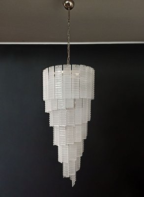 Murano Spiral Frosted Glass Chandelier, 1990s-FHZ-883592