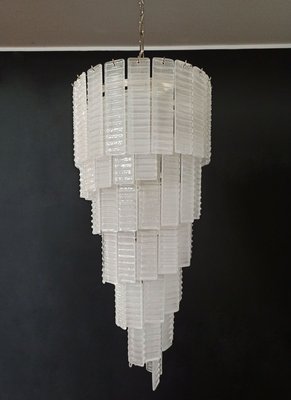 Murano Spiral Frosted Glass Chandelier, 1990s-FHZ-883592