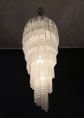 Murano Spiral Frosted Glass Chandelier, 1990s-FHZ-883592