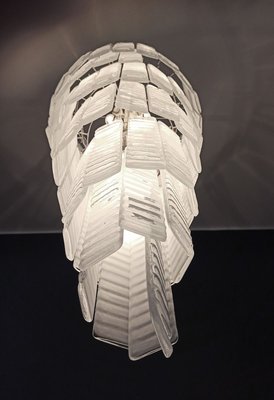 Murano Spiral Frosted Glass Chandelier, 1990s-FHZ-883592