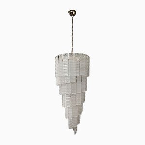 Murano Spiral Frosted Glass Chandelier, 1990s-FHZ-883592