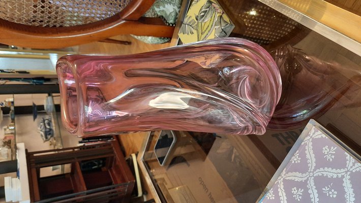 Murano Swirl Pink Vase in Murano Glass, 1970s-EAI-1703338