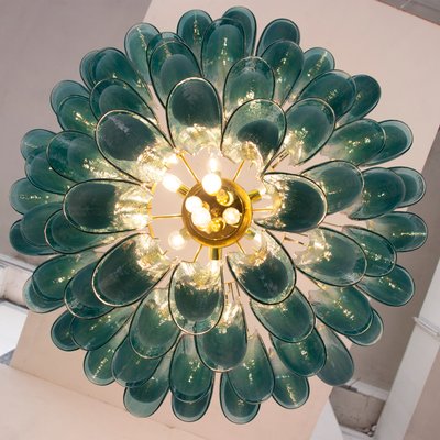 Murano Teal and White Glass Chandelier, 1990s-MPO-2019703