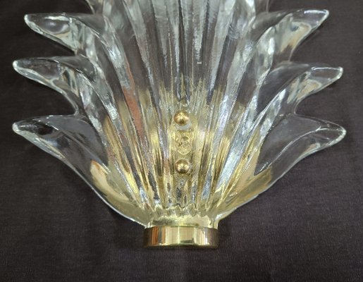 Murano Transparent Glass and Brass Wall Light, 1990-UH-1776231