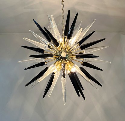 Murano Trasparent and Black Glass Sputnik Chandelier, 1990-FHZ-2023524