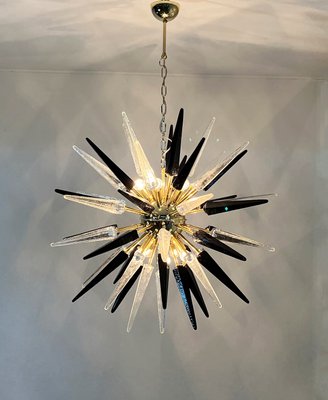 Murano Trasparent and Black Glass Sputnik Chandelier, 1990-FHZ-2023524