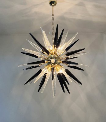 Murano Trasparent and Black Glass Sputnik Chandelier, 1990-FHZ-2023524