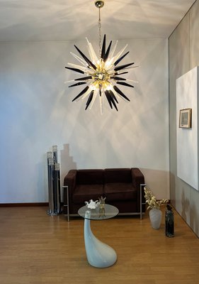 Murano Trasparent and Black Glass Sputnik Chandelier, 1990-FHZ-2023524