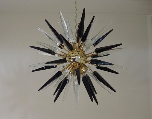 Murano Trasparent and Black Glass Sputnik Chandelier, 1990-FHZ-2023524