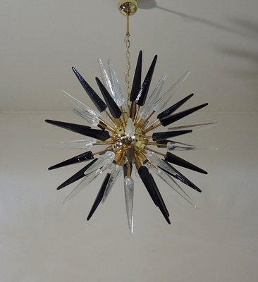 Murano Trasparent and Black Glass Sputnik Chandelier, 1990-FHZ-2023524