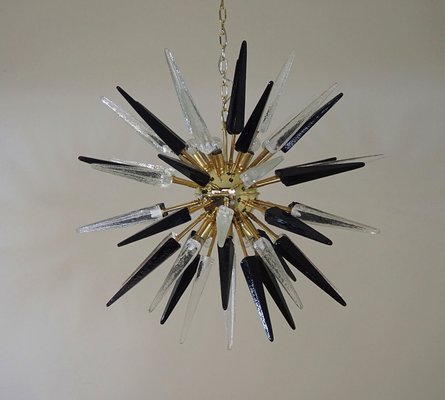 Murano Trasparent and Black Glass Sputnik Chandelier, 1990-FHZ-2023524