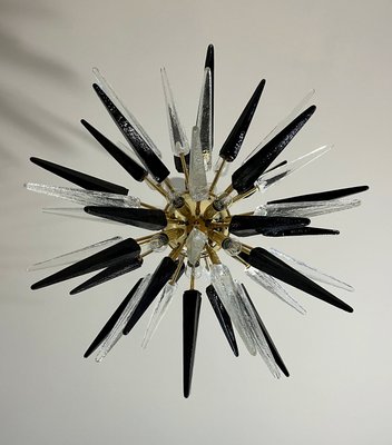 Murano Trasparent and Black Glass Sputnik Chandelier, 1990-FHZ-2023524