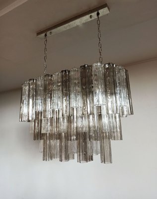 Murano Tube Chandelier with 62 Transparent and Smoked Glass, 1982-FHZ-695992