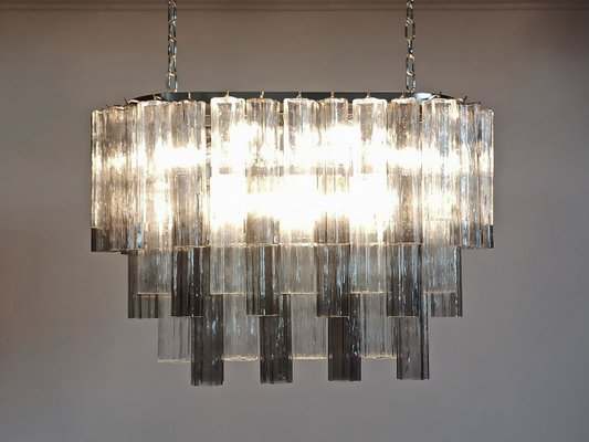 Murano Tube Chandelier with 62 Transparent and Smoked Glass, 1982-FHZ-695992