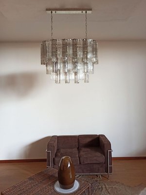 Murano Tube Chandelier with 62 Transparent and Smoked Glass, 1982-FHZ-695992