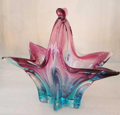 Murano Vase and Bowl with Handle, 1950s, Set of 2-QDP-665644