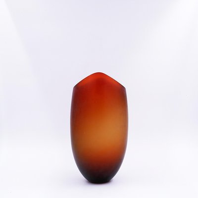 Murano Vase in Frosted Glass in Amber Brown-NYF-2019214