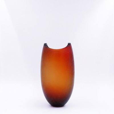 Murano Vase in Frosted Glass in Amber Brown-NYF-2019214